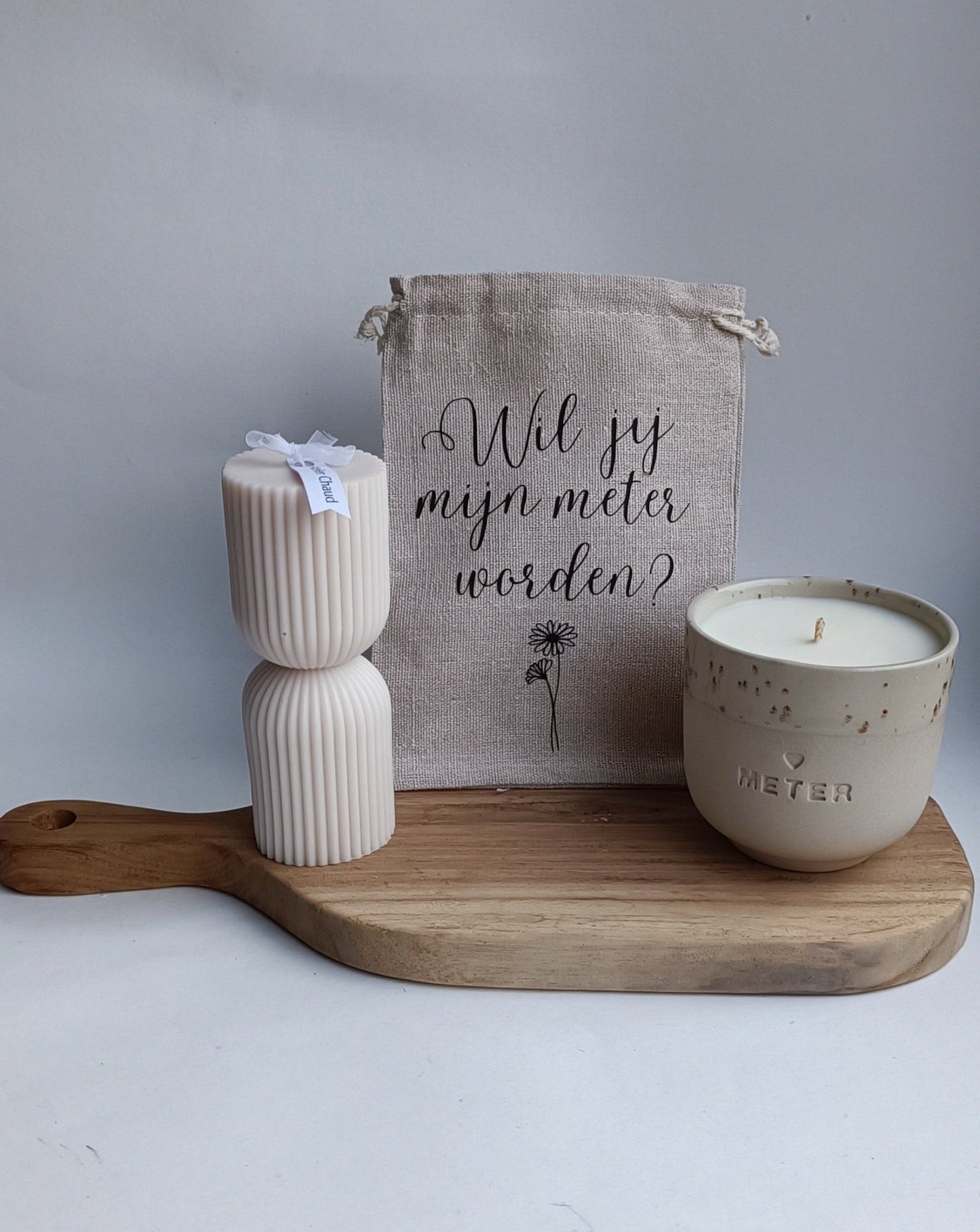 Cadeauset Livia - 'Wil jij mijn meter worden?' met Lilykaars - Atelier Chaud